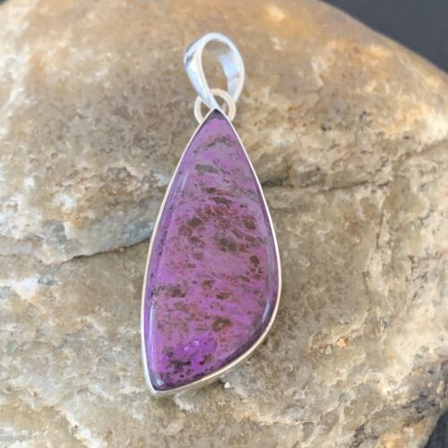 Navajo Purple Sugilite Pendant | Sterling Silver | 1.50" | Authentic Native American Handmade | 10935