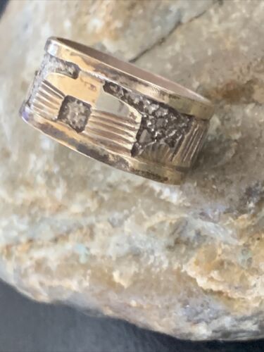 Native American Navajo Pueblo Ring | Stamped Sterling Silver | Sz 9.5 | 11981