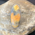 Navajo Bumble Bee Jasper Ring | Sterling Silver | Sz 8 Adjustable | Authentic Native American Handmade | 11545