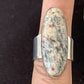 Navajo Men's White Black Cinnabrite Ring | Sterling Silver | Sz 7.5 | Authentic Native American Handmade | 1553