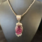 Navajo Purple Spiny Oyster Pendant Necklace | Sterling Silver | Authentic Native American Handmade | 14664