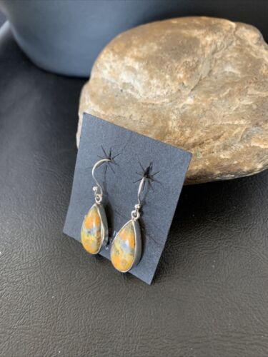 Native American Navajo Bumblebee Jasper Earrings Set | Sterling Silver | Handmade | 1564