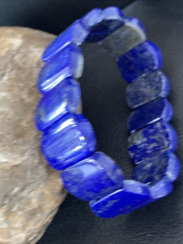 Native American Lapis Bead Bracelet | Stretch | 7.5" Adjustable | 10644