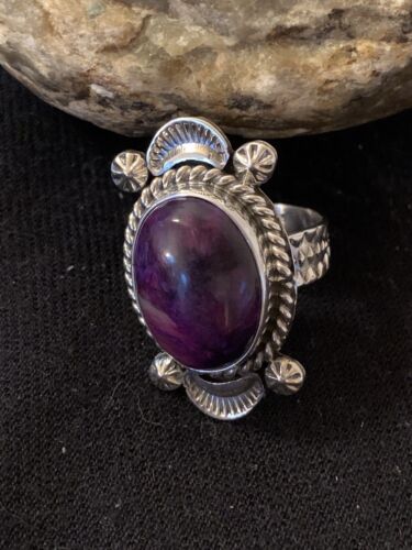 Native American Women's Purple Sugilite Ring | Sterling Silver | Sz 10 | 418 - Masha USA