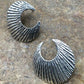 Native American Navajo Crescent Earrings | Sterling Silver | 1" | 4487