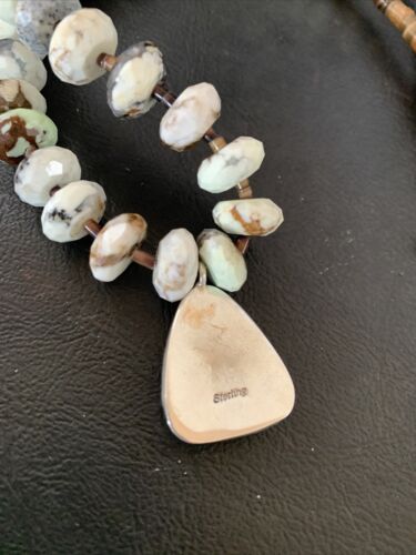Navajo Wild Horse Turquoise Necklace | Sterling Silver | 21" | Authentic Native American Handmade | 12499