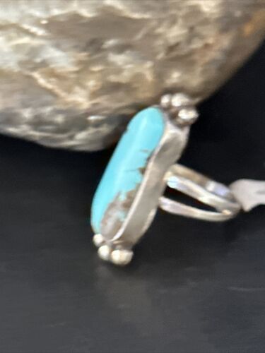 Navajo Blue Kingman Turquoise Ring | Sterling Silver | Sz 8.5 | 00435