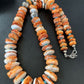Navajo Orange Spiny Oyster & Turquoise Necklace | Sterling Silver | Authentic Native American | Graduated | 20" | 1504