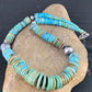Navajo Sterling Silver Necklace with Southwestern Blue Green Turquoise | 20" | Graduated | Authentic Native American Jewelry