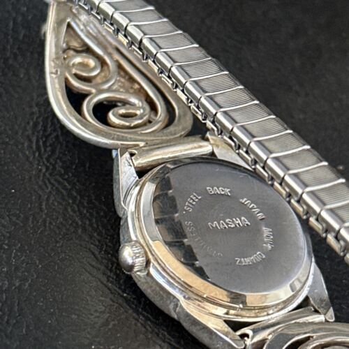 Authentic Navajo Sterling Silver Wrist Watch Tips | Purple Amethyst Feather Design | Women's Jewelry | 14315