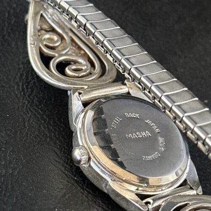 Authentic Navajo Sterling Silver Wrist Watch Tips | Purple Amethyst Feather Design | Women's Jewelry | 14315