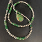 Navajo Green Mojave Turquoise Pendant Necklace | Sterling Silver | Native American Handmade | 13466