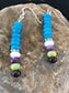 Navajo Sterling Silver Turquoise Sugilite Earrings | Blue Green | Native American
