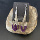 Handmade Liquid Silver Heishi Tube Beads Sugilite Earrings | Sterling Silver | 2" | 13048