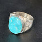 Southwestern Navajo Blue Kingman Turquoise Ring | Sterling Silver | Sz 12 | 14158