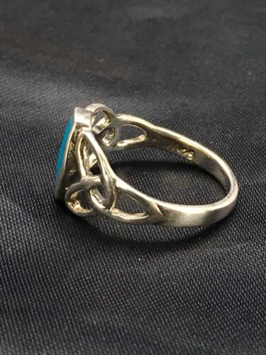 Native American Navajo Blue Turquoise Ring | Sterling Silver | Sz 6.75 | 2951 - Masha USA