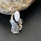 Navajo White Buffalo Turquoise Ring | Sterling Silver | Sz 7 | Authentic Native American Handmade | 12185