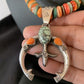 Navajo Pearl Sterling Silver Necklace with Royston Turquoise & Spiny Oyster Naja Pendant | 11579