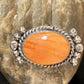 Native American Orange Spiny Oyster Navajo Ring | Sterling Silver | Sz 9 | 13281