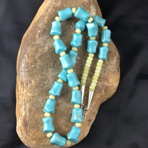 Navajo Blue Turquoise Spiny Oyster Necklace | Sterling Silver | 19" | Authentic Native American Handmade | 10121