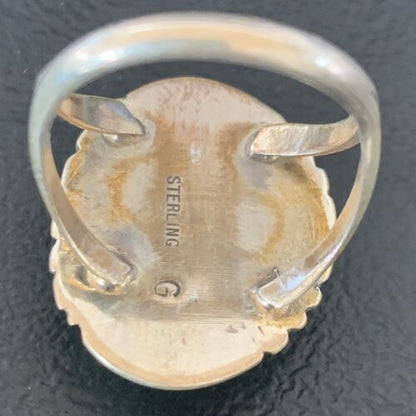 Navajo Blue Kingman Turquoise Ring | Sterling Silver | Sz 8 | Authentic Native American Handmade | 11921