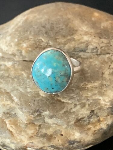 Navajo Blue Kingman Turquoise Ring | Sterling Silver | Sz 5 | Authentic Native American Handmade | 10215