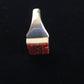 Navajo Men's Red Opal Inlay Ring | Sterling Silver | Sz 9.5 | Authentic Native American Handmade | 10104
