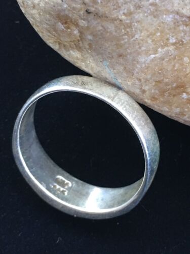 Navajo Sterling Silver Onyx & Picture Jasper Inlay Ring | Sz 13.5 | Authentic Native American Handmade | 01592
