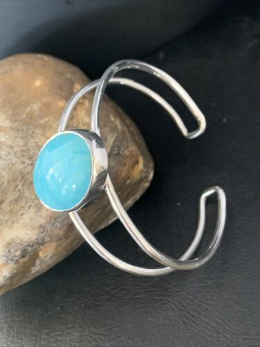 Southwestern  Women's  Blue Larimar Cuff Bracelet | Sterling Silver | Handmade | 14068