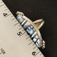 Navajo White Buffalo Turquoise Inlay Ring | Sterling Silver | Sz 9 | Authentic Native American Handmade | 12173