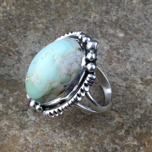 Southwestern XL Blue Royston Turquoise Ring | Sterling Silver | Sz 8.75 | 10198