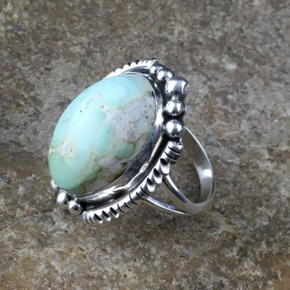 Southwestern XL Blue Royston Turquoise Ring | Sterling Silver | Sz 8.75 | 10198