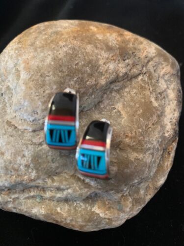 Navajo Sterling Necklace | Spiny Turquoise Multi-Stone Earrings Set | Handmade Jewelry 1028