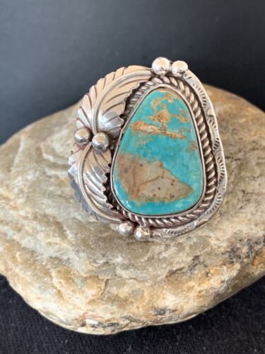 Southwestern Navajo Blue Royston Turquoise Ring | Sterling Silver | Sz 10 | 133