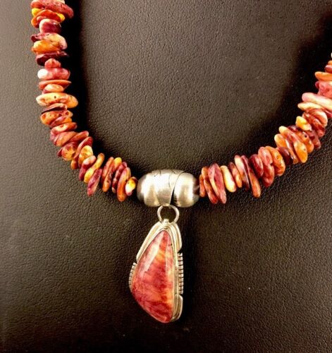 Southwestern Purple Spiny Oyster Navajo Sterling Silver Necklace | 21" | 3417