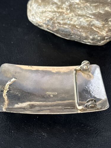 Navajo Blue Kingman Turquoise Belt Buckle Concho | Sterling Silver | Authentic Native American Handmade | 14796