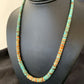 Navajo Green Turquoise & Orange Spiny Oyster Graduated Heishi Necklace | Sterling Silver | Authentic Native American | 20" | 11774