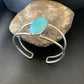 Minimalist Women's Blue Kingman Turquoise Cuff Bracelet | Sterling Silver | 12868