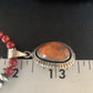 Navajo Red Apple Coral Pendant Necklace | Sterling Silver Beads | Authentic Native American Handmade | 13438
