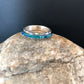 Southwestern Navajo Blue Opal Inlay Ring | Sterling Silver | Sz 7.5 | Authentic Native American Handmade | 10609