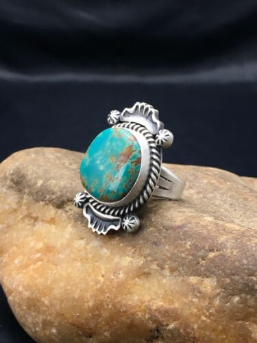 Native American Royston Turquoise Navajo Ring | Sterling Silver | Sz 7 | 4184