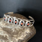 Navajo Red Coral Shadowbox Cuff Bracelet | Sterling Silver | Authentic Native American Handmade | 14591