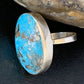 Navajo Blue Turquoise Adjustable Ring | Sterling Silver | Sz 8.5 | Authentic Native American Handmade | 14036