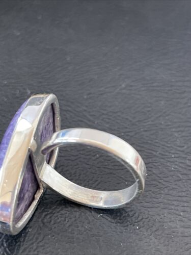 Men's Navajo Purple Charoite Ring | Sterling Silver | Sz 8 Adjustable | Authentic Native American Handmade | 10574