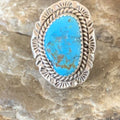 Southwestern Navajo Blue Kingman Turquoise Ring | Sterling Silver | Sz 7 | 12955