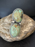 Navajo Green Turquoise Cluster Ring | Authentic Native American Sterling Silver | Multi-Stone | Sz 9.5 | 14500