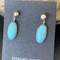 Blue Turquoise Dangle Post Earrings | Sterling Silver | 0.50" | 12713