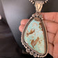 Blue Royston Turquoise Pendant Necklace | Sterling Silver | 3.5" | Authentic Native American Handmade | 13939