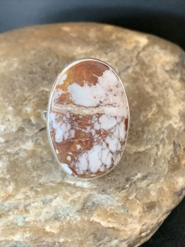 Native American Women's Navajo Wild Horse Turquoise Ring | Sterling Silver | Sz 8.5 | 10493