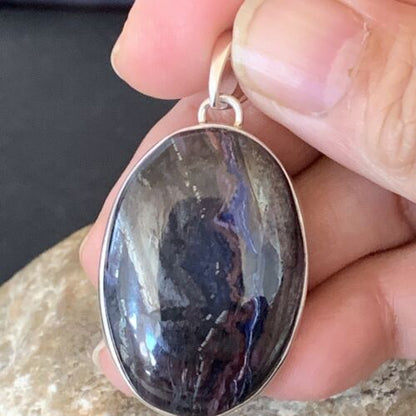 Navajo Pearls Purple Sugilite Pendant | Sterling Silver | 1.50" | Authentic Native American Handmade | 10930